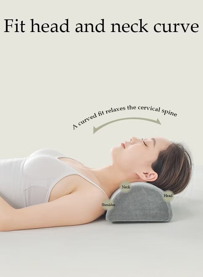 Half Moon Pillow,Multipurpose Pillow for Head, Neck, Knee, Leg, Back to Effectively Improve Body Posture,Premium Quality Memory Foam - Breathable Cover - Grey - Image 4